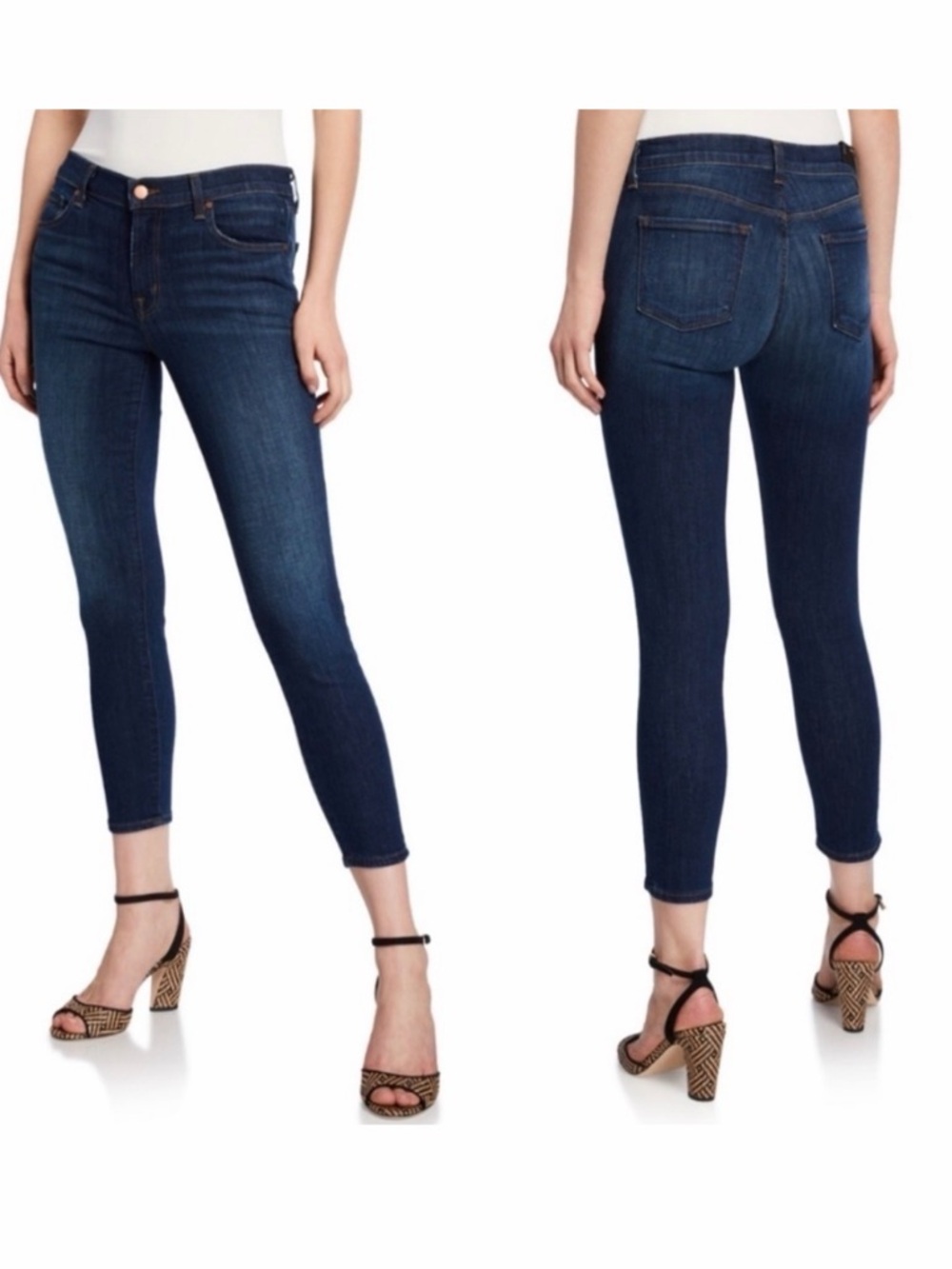 J Brand Capri Skinny Jeans 31 Dark Vintage Wash Mid Rise Stretch Cropped